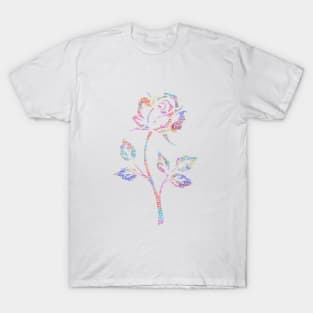 Flower Rose Silhouette Shape Text Word Cloud T-Shirt